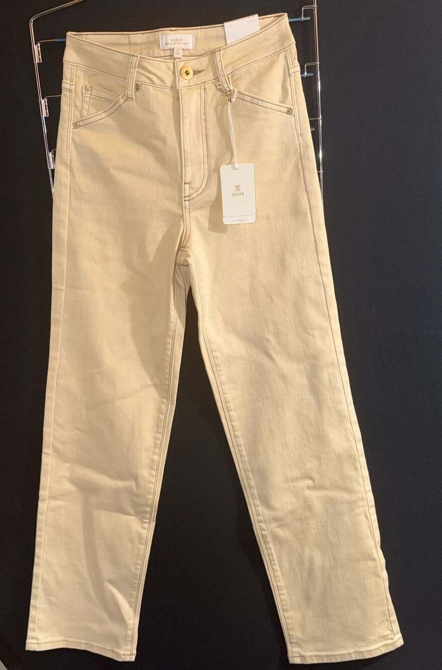 Roark HWY 395 Pant Crema Stovepipe Fit High Rise Pants Size 25 NWT